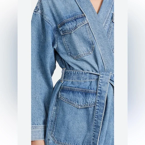 Boyish x Free People Blue Denim Joaquin Kimono Jacket Dress Small NWT - Picture 2 of 16